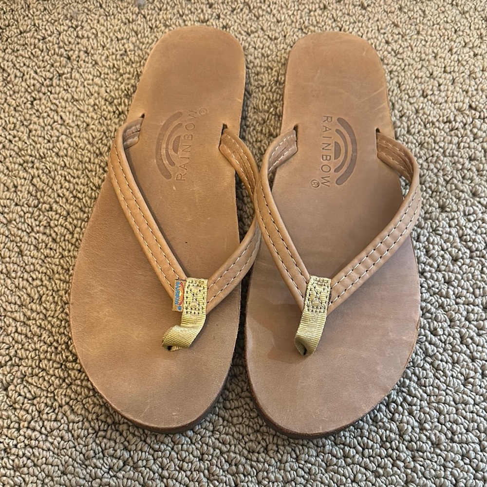 Rainbow Tan Leather Sandals